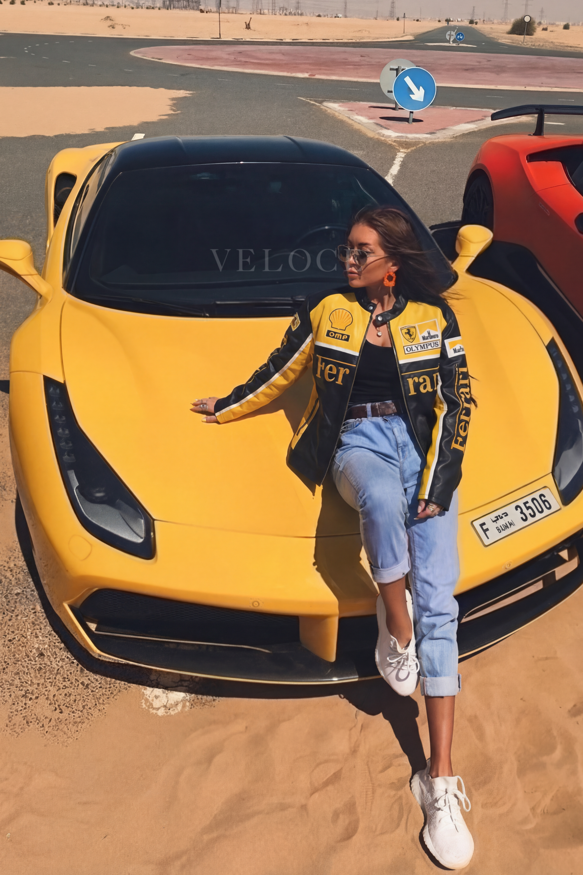Heritage Leather Jacket Ferrari F1 Olympus Yellow Edition
