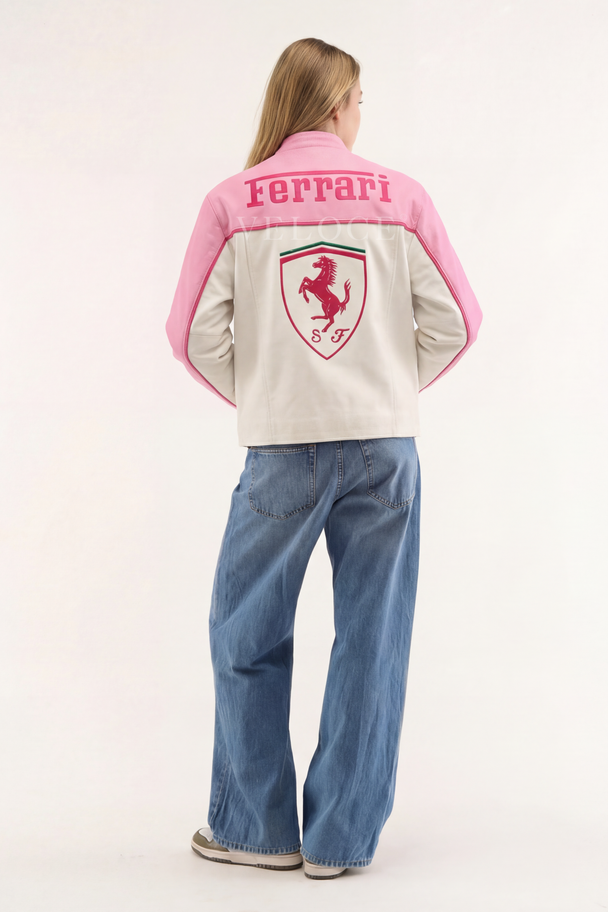 Heritage Leather Jacket Ferrari F1 Kimi Pink Edition