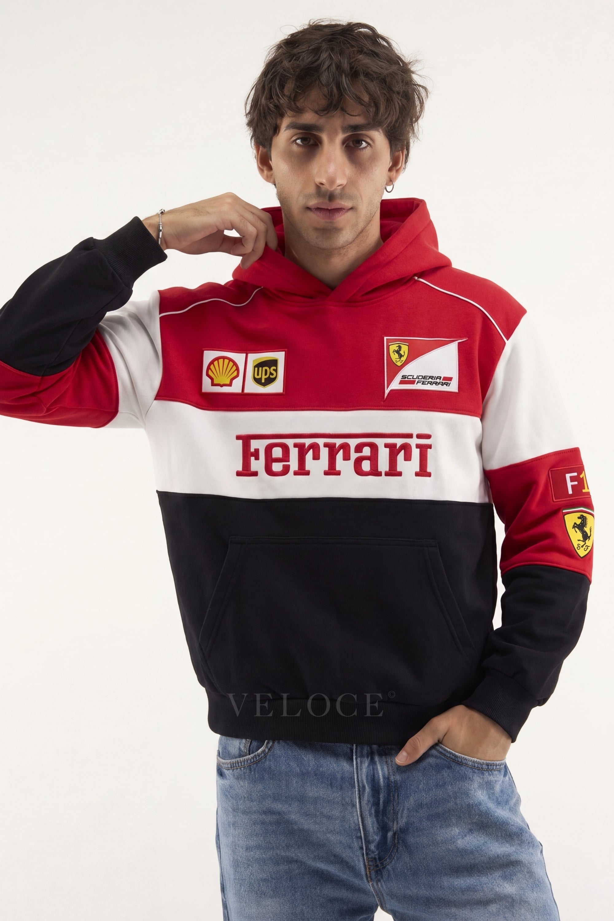 Heritage Cap Ferrari F1 Racing Hoodie Full Embroidered Edition