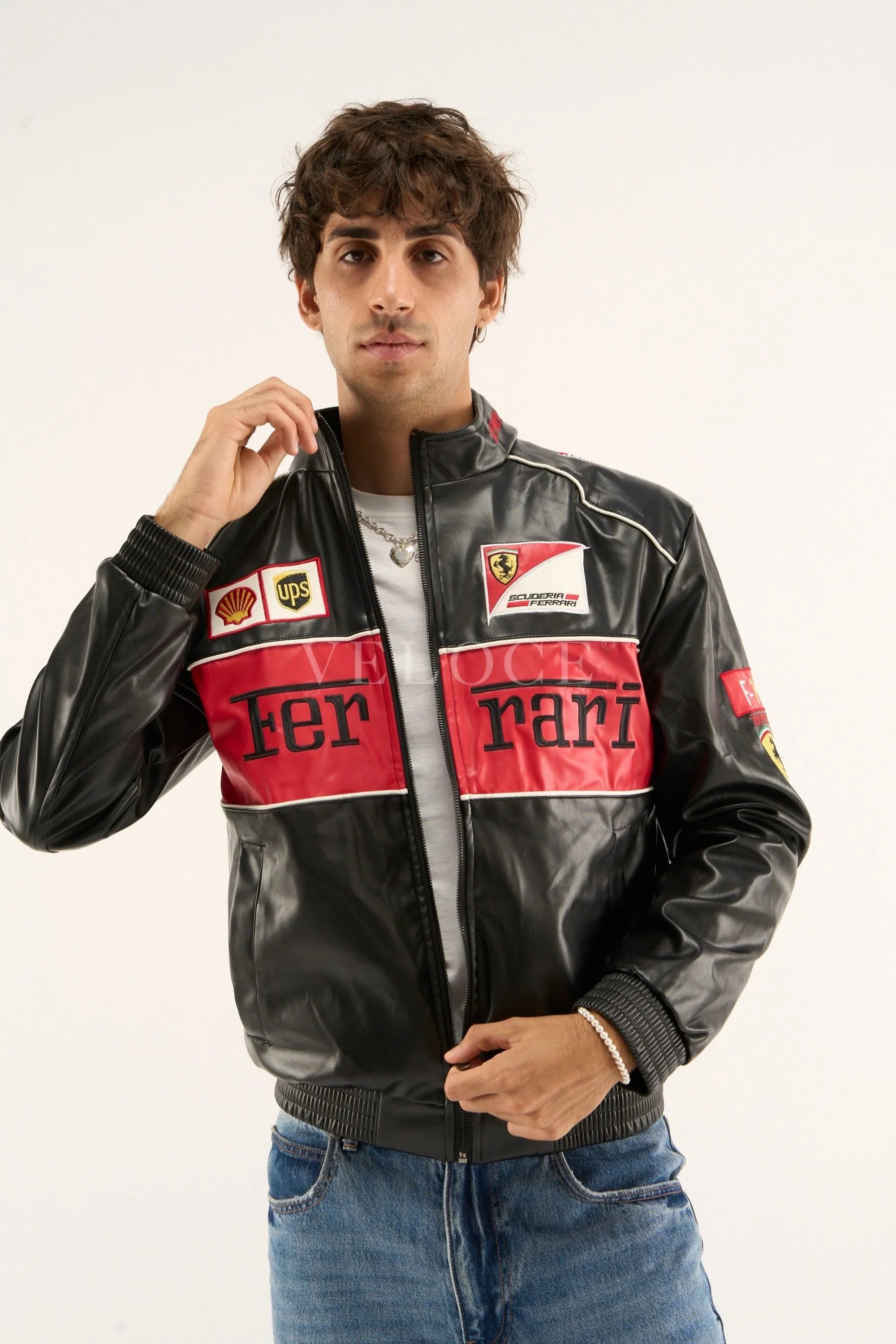Heritage Leather Jacket Ferrari F1 Red Edition