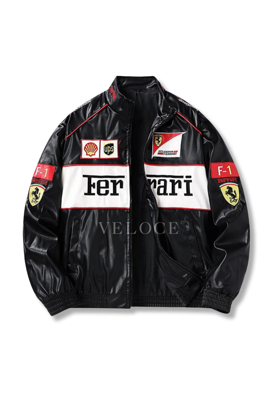 Heritage Leather Jacket Ferrari F1 White Edition