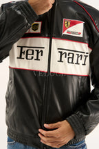 Heritage Leather Jacket Ferrari F1 White Edition